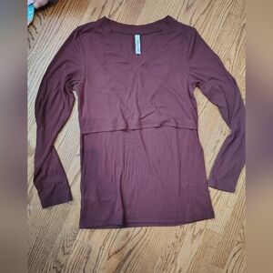 LM Ribbed V-Neck Nursing Top